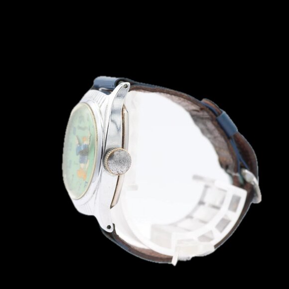 Vintage 28mm Ingersroll Donald Duck Men's Mechanical Wristwatch Chrome Plated - Picture 3 of 5